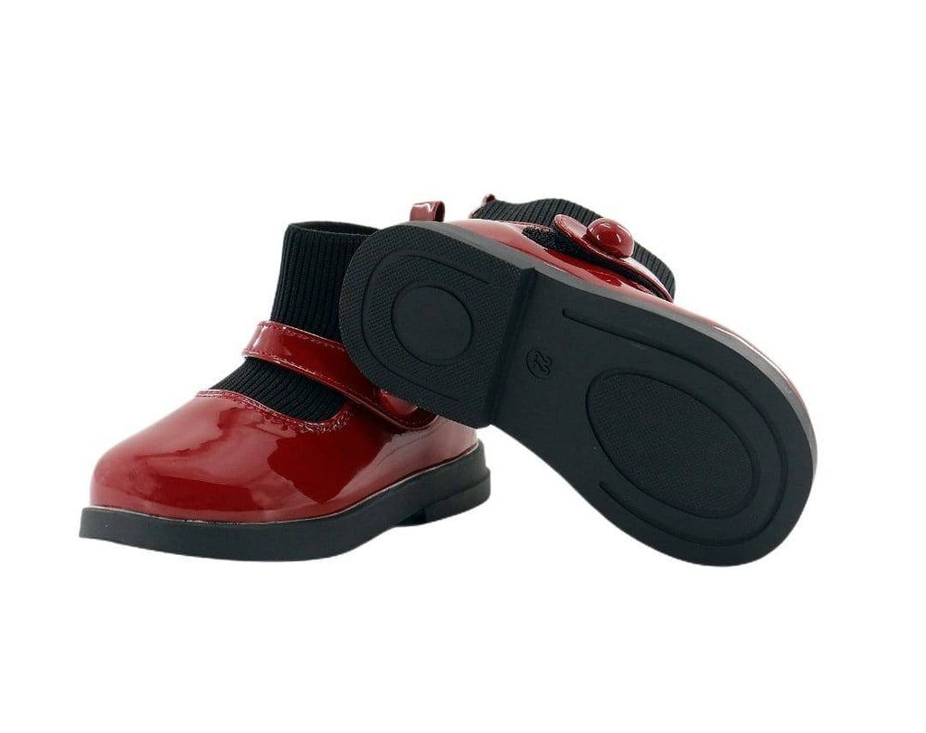 Ghete elegante de lac pentru fetite, Apawwa SQ623, grena, marimea 22- 27