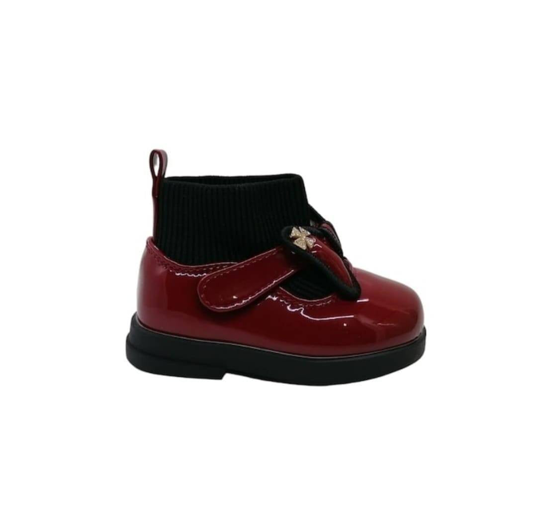 Ghete elegante de lac pentru fetite, Apawwa SQ624, grena, marimea 17 - 22