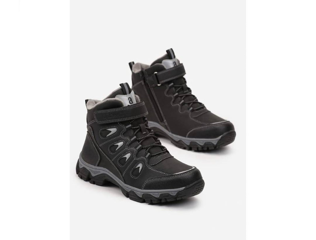 Ghete imblanite pentru baieti, Apawwa G478, negru, 30 EU - 37 EU