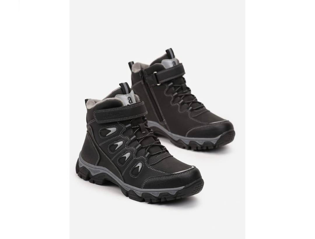 Ghete imblanite pentru baieti, Apawwa G478, negru, 30 EU - 37 EU