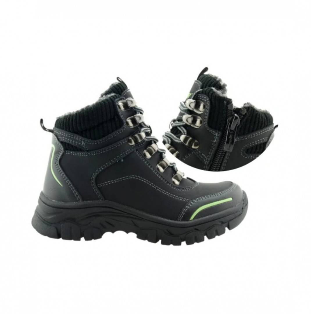 Ghete imblanite pentru baieti, Apawwa GD502, black, 26 EU - 31 EU