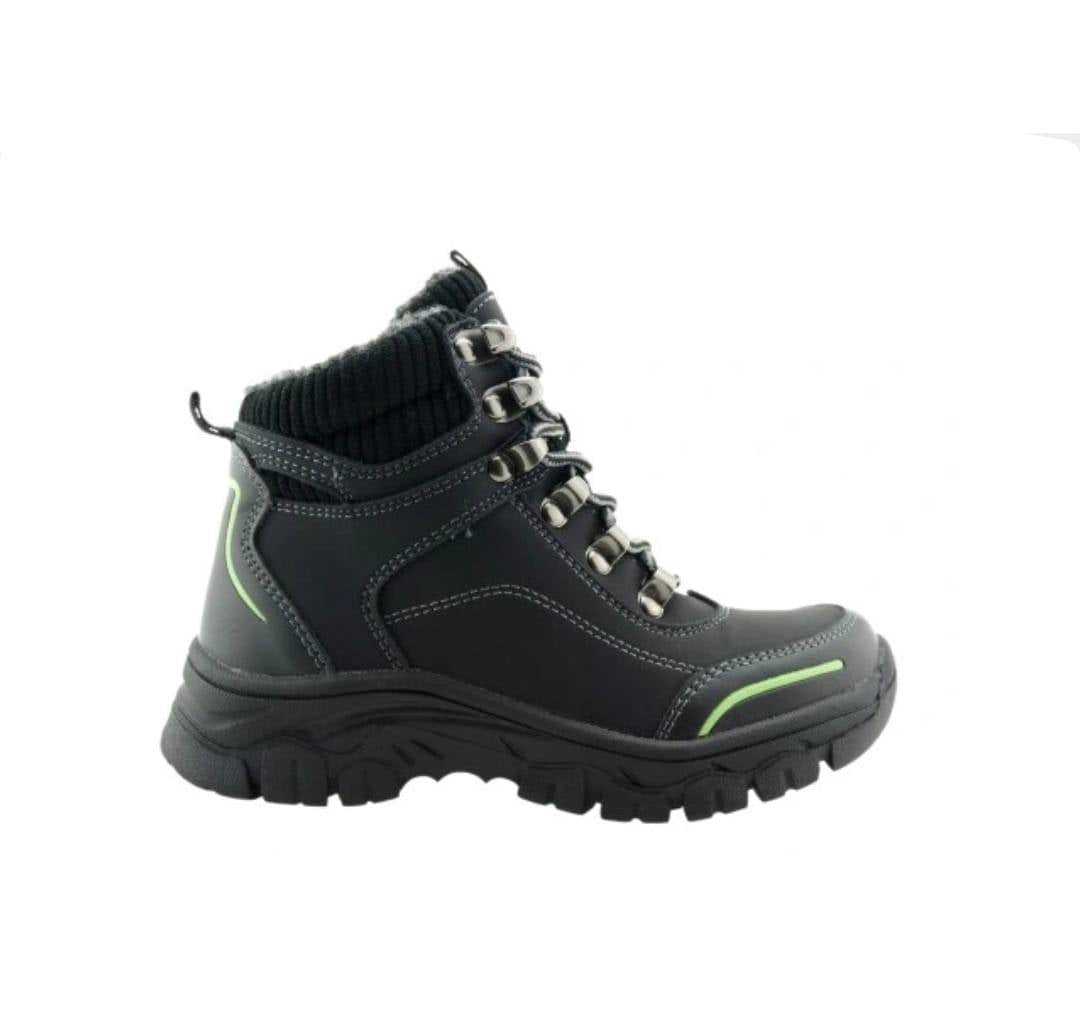 Ghete imblanite pentru baieti, Apawwa GD502, black, 32 EU - 37 EU