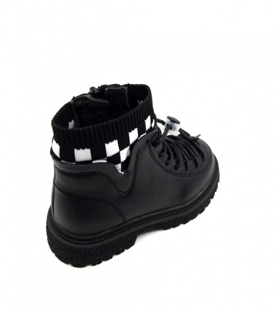 Ghete imblanite pentru fete, Apawwa ND716, black, 32 EU - 37 EU