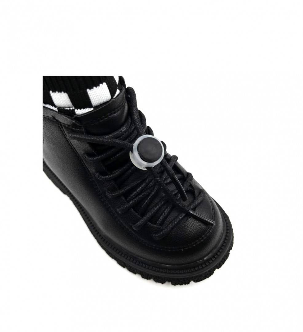 Ghete imblanite pentru fete, Apawwa ND716, black, 32 EU - 37 EU