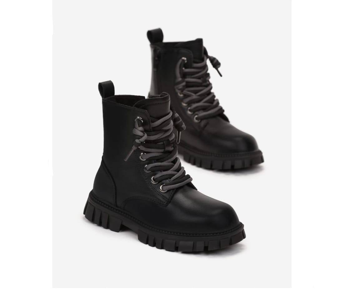 Ghete imblanite pentru fete, Apawwa ND744, negru, 32 EU - 37 EU