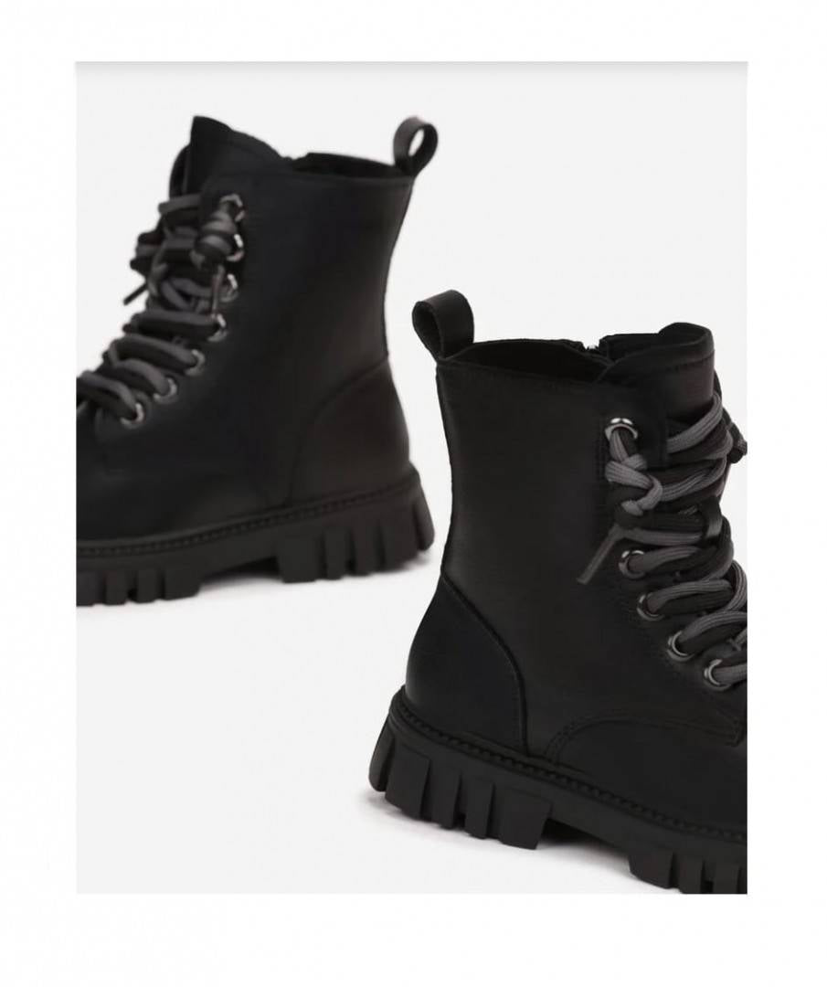 Ghete imblanite pentru fete, Apawwa ND744, negru, 32 EU - 37 EU