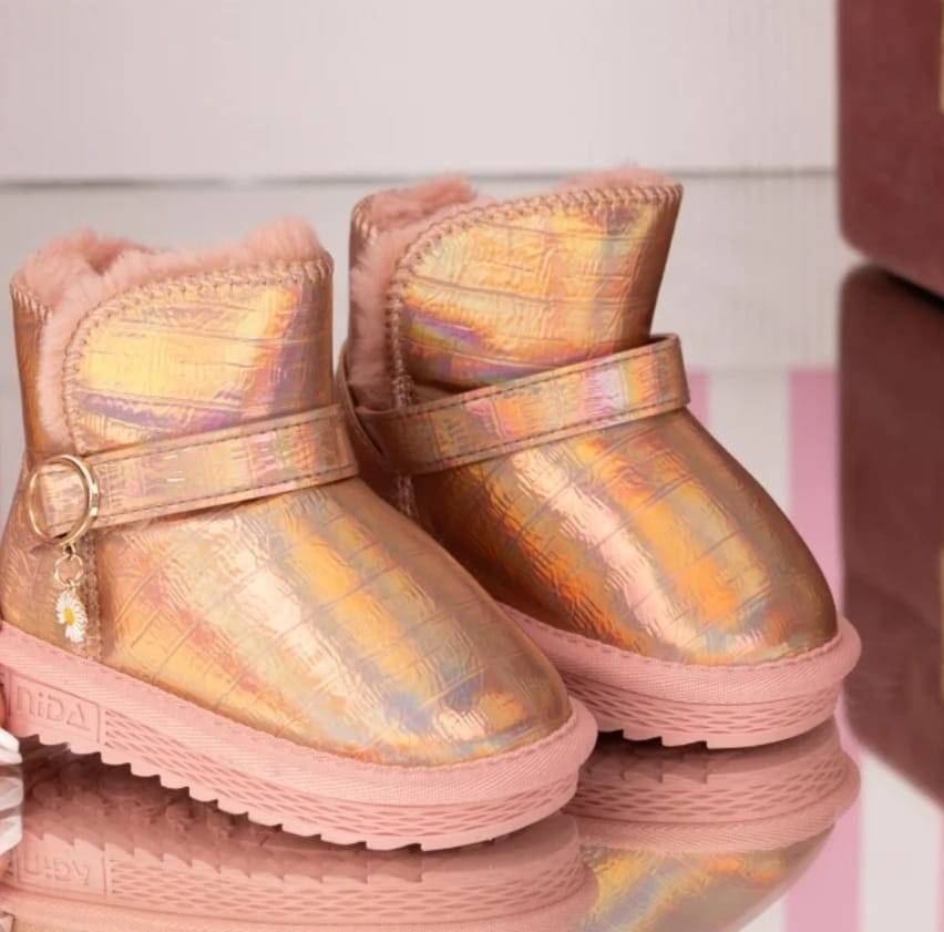 Ghete imblanite pentru fetite, Apawwa ND48, pink, 26 EU - 31 EU