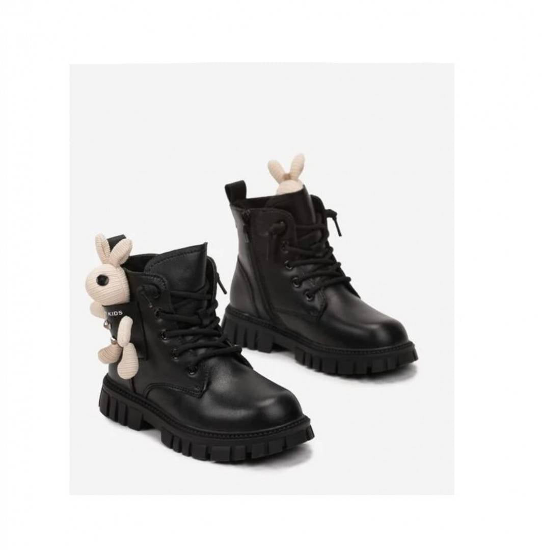 Ghete imblanite pentru fetite, ND740, negru, 26 EU - 31 EU