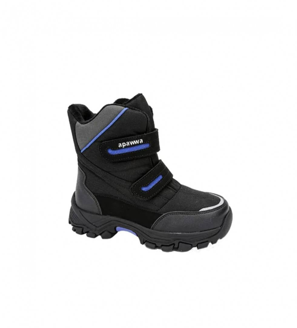 Ghete impermeabile copii, Apawwa 3612K, negru/albastru, marimea 27 - 32