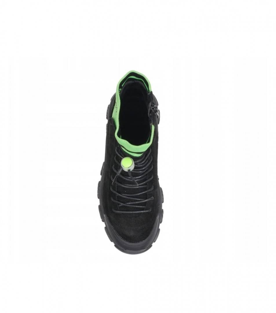 Ghete Sport Copii, Apawwa NQ71, piele intoarsa ecologica, negru, marimea 21 - 33