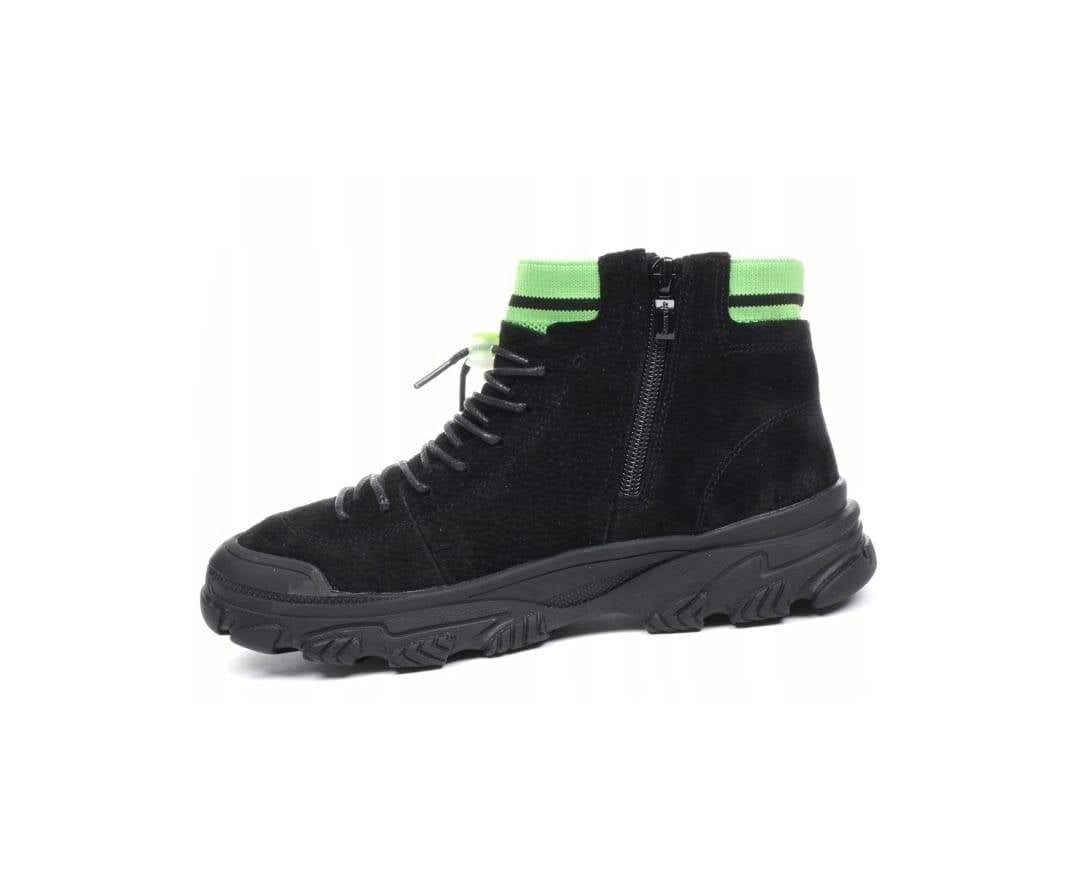 Ghete Sport Copii, Apawwa NQ71, piele intoarsa ecologica, negru, marimea 21 - 33