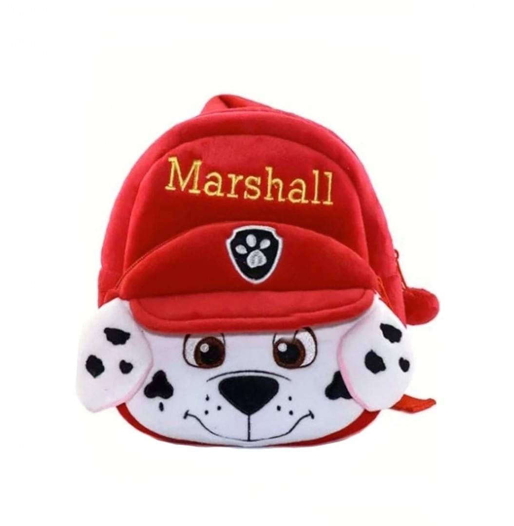 Ghiozdan din plus, Catelusul Marshall, rosu, 24 cm, 2 ani+