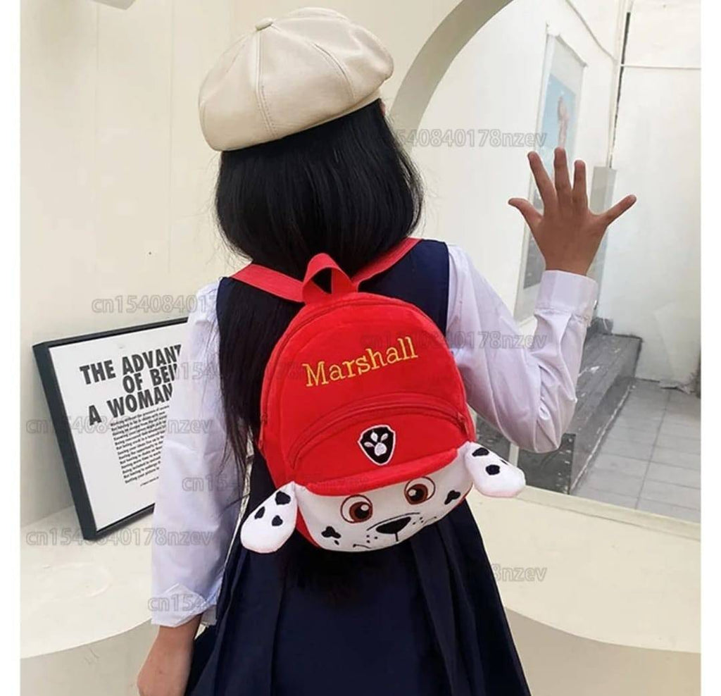 Ghiozdan din plus, Catelusul Marshall, rosu, 24 cm, 2 ani+