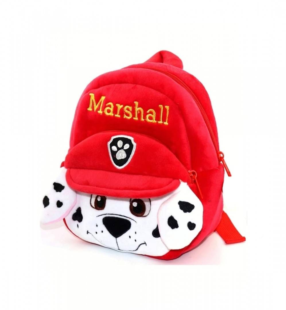 Ghiozdan din plus, Catelusul Marshall, rosu, 24 cm, 2 ani+