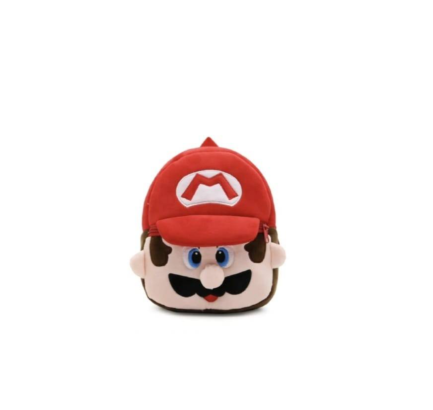 Ghiozdan din plus, Mario, rosu, 27 cm