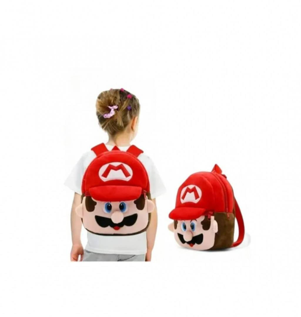 Ghiozdan din plus, Mario, rosu, 27 cm