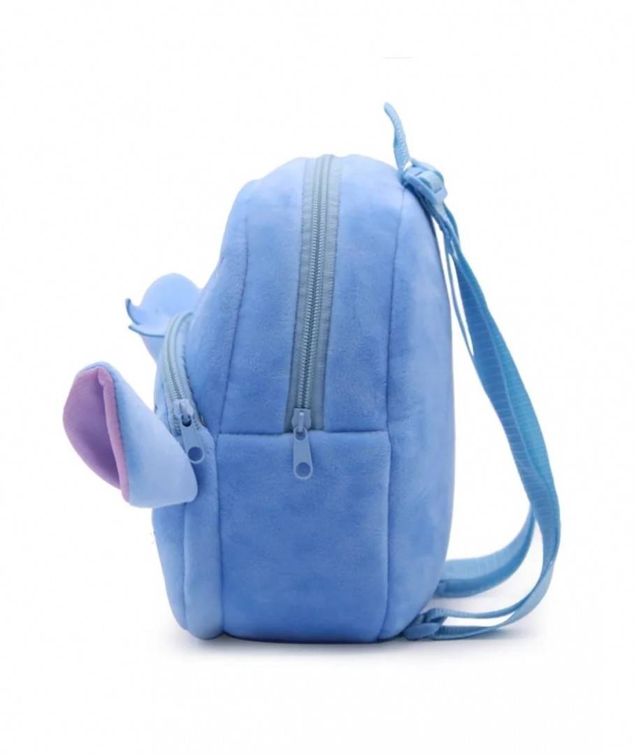 Ghiozdan din plus, Stitch, albastru deschis, 24 cm, 2 ani+