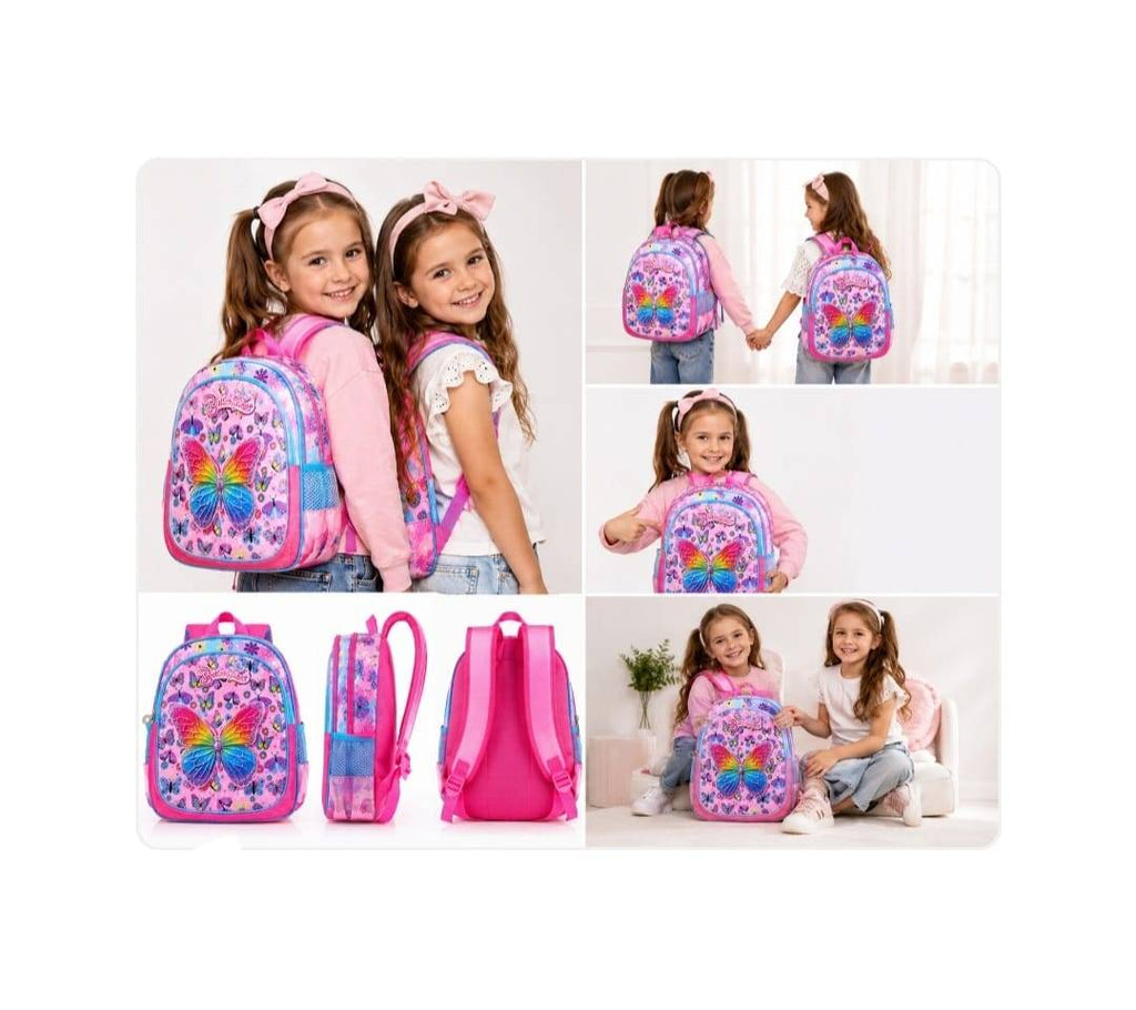 Ghiozdan gradinita, model Fluturas, 3 ani - 5 ani, multicolor, 30 cm