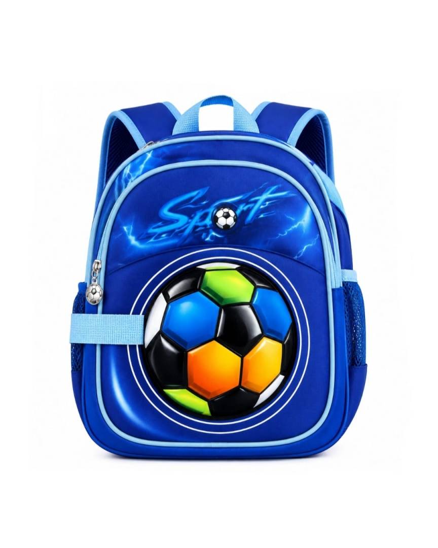 Ghiozdan gradinita, model Fotbal, 3 ani - 5 ani, blue, 30 cm