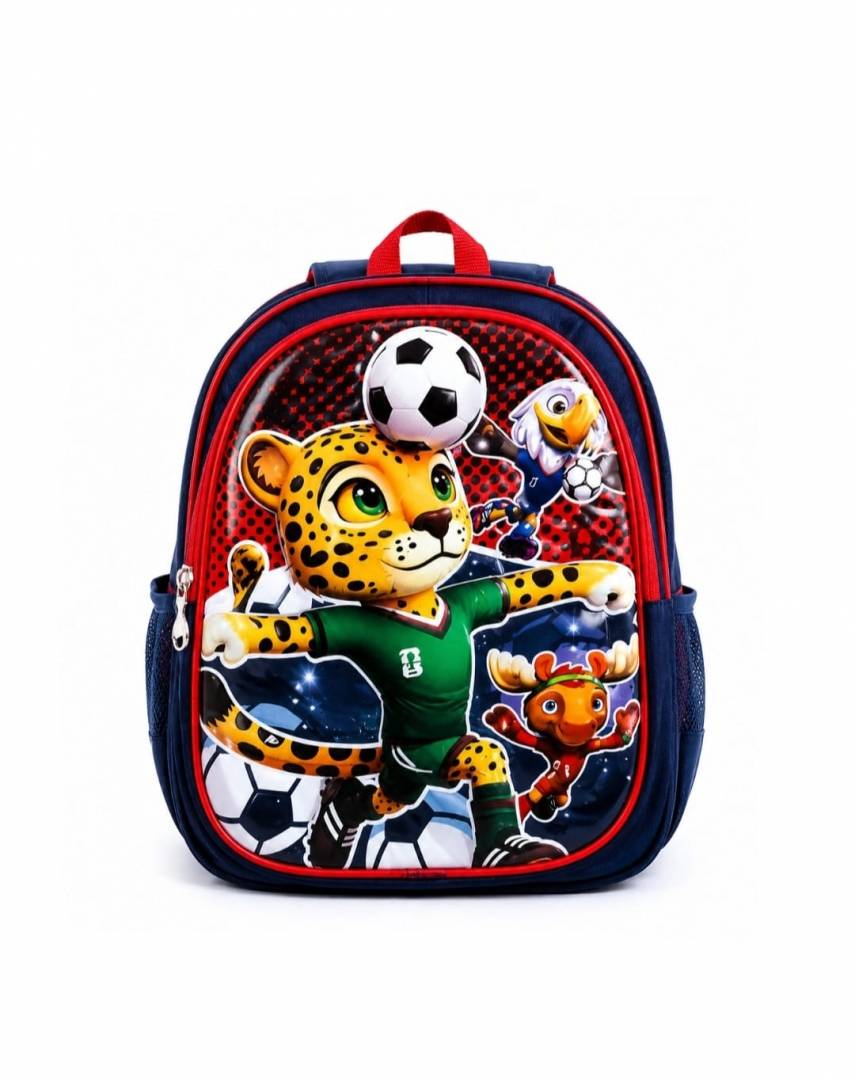 Ghiozdan gradinita, model Zayu, Cupa Mondiala Fotbal, 3 ani - 5 ani, albastru inchis, 30 cm