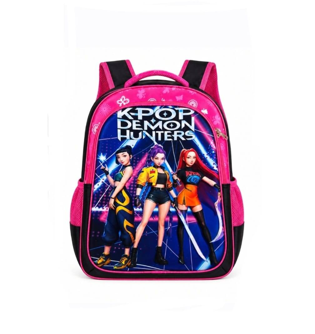 Ghiozdan scolar fete, model K-POP DEMON HUNTERS, 3D, multicolor, 6 ani - 8 ani, 38 x 29 x 15