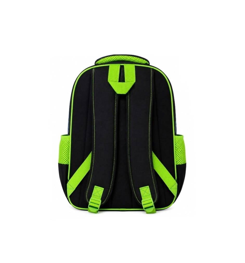 Ghiozdan scolar pentru baieti, model Fotbal, penar asortat, verde, 6 ani - 9 ani, 38 x 28 x 15