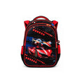 Ghiozdan scolar pentru baieti, model Masinute, 3D, rosu/multicolor, 6 ani - 8 ani, 37 x 28 x 15