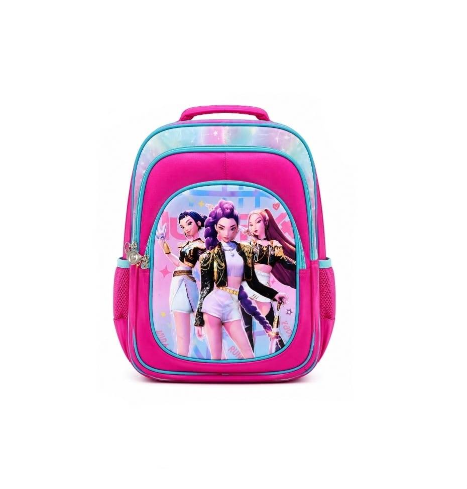 Ghiozdan scolar pentru fete, model K-POP DEMON HUNTERS, 3D, roz, 6 ani - 8 ani, 37 x 28 x 15