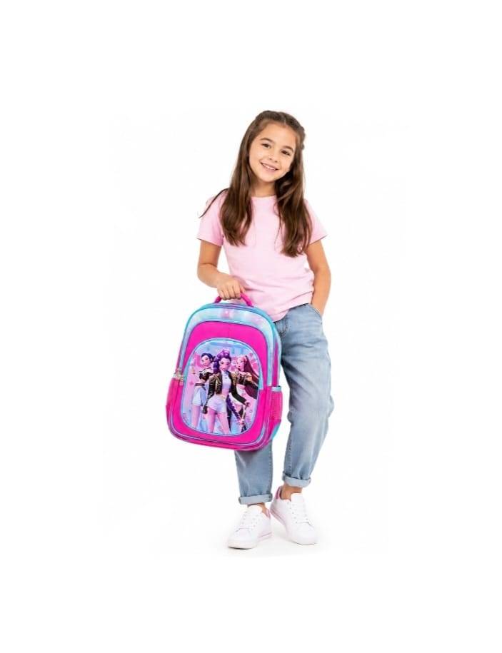 Ghiozdan scolar pentru fete, model K-POP DEMON HUNTERS, 3D, roz, 6 ani - 8 ani, 37 x 28 x 15