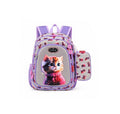 Ghiozdan scolar pentru fetite, model Pisica, penar asortat, mov, 6 ani - 9 ani, 38 x 28 x 15