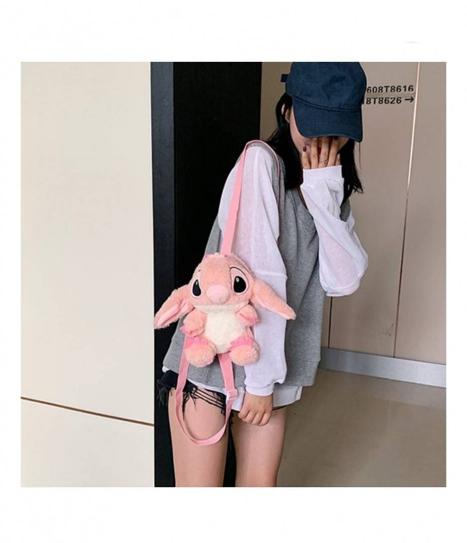 Ghiozdanel de plus, tip Stich Lilo, roz, 30 cm
