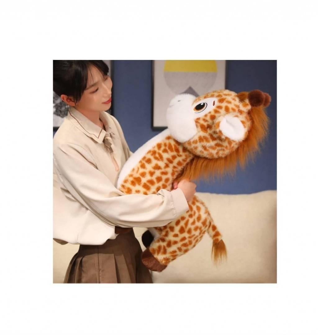 Girafa de plus moale, maro/alb, 50 cm