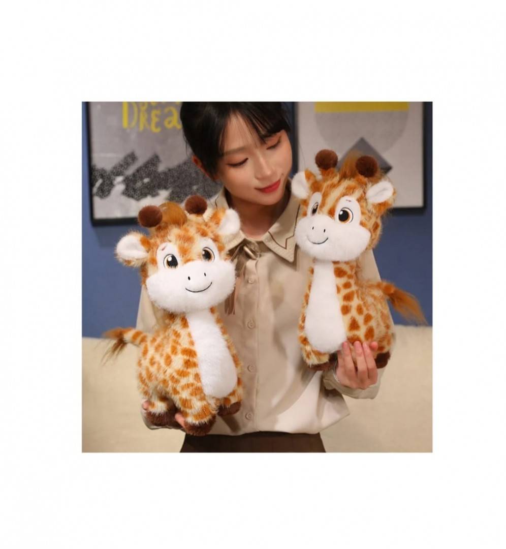 Girafa de plus moale, maro/alb, 50 cm