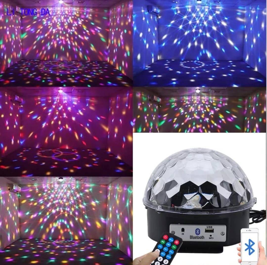 Glob Disco Magic Crystall Ball cu led, difuzor, redare muzica, usb, card, jocuri de lumini multicolore