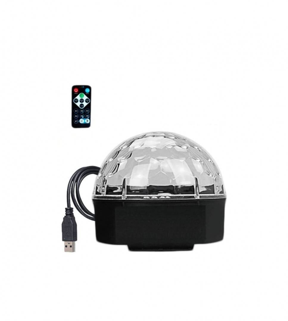 Glob Disco Magic Crystall Ball cu led, difuzor, redare muzica, usb, card, jocuri de lumini multicolore