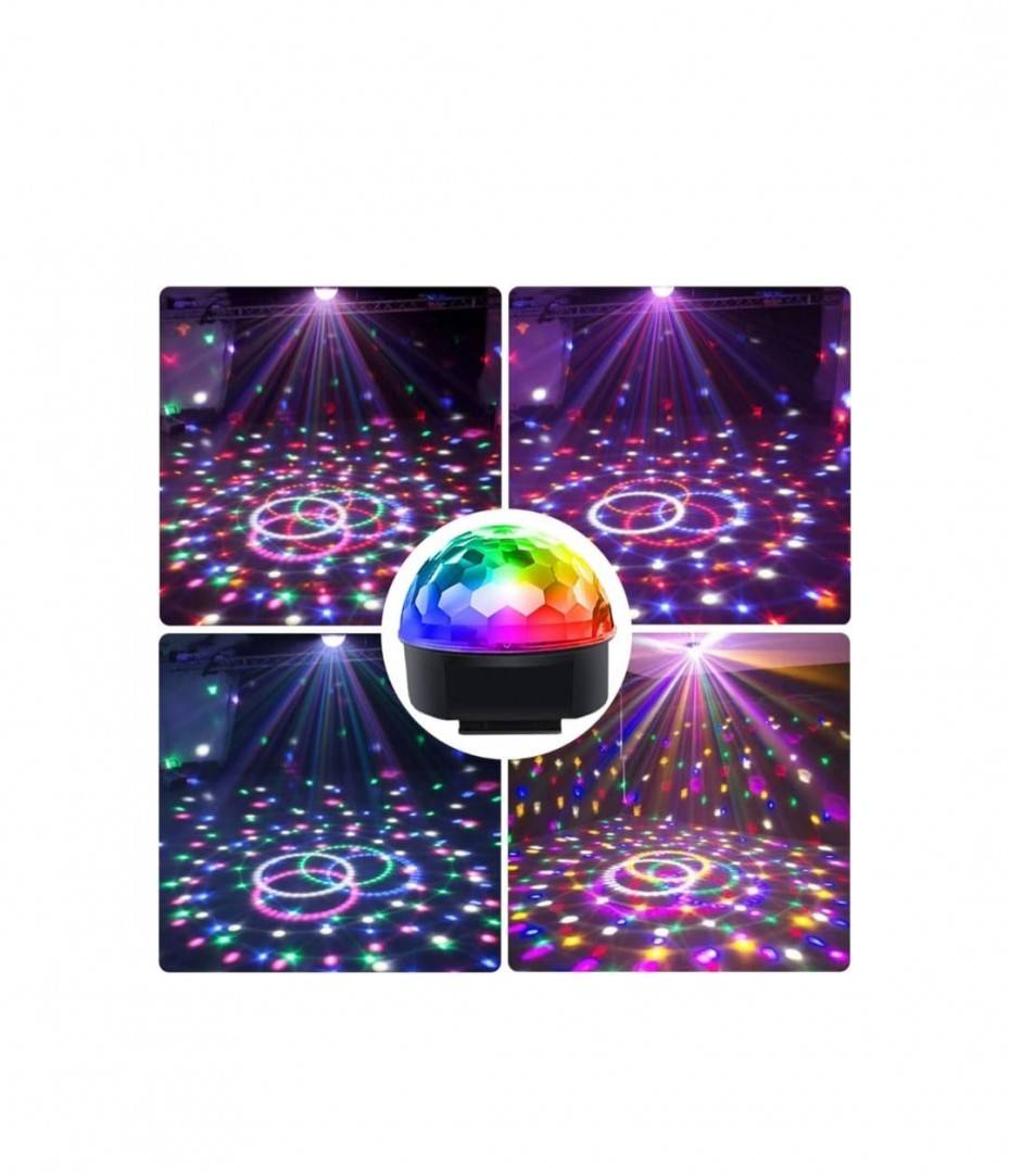 Glob Disco Magic Crystall Ball cu led, difuzor, redare muzica, usb, card, jocuri de lumini multicolore