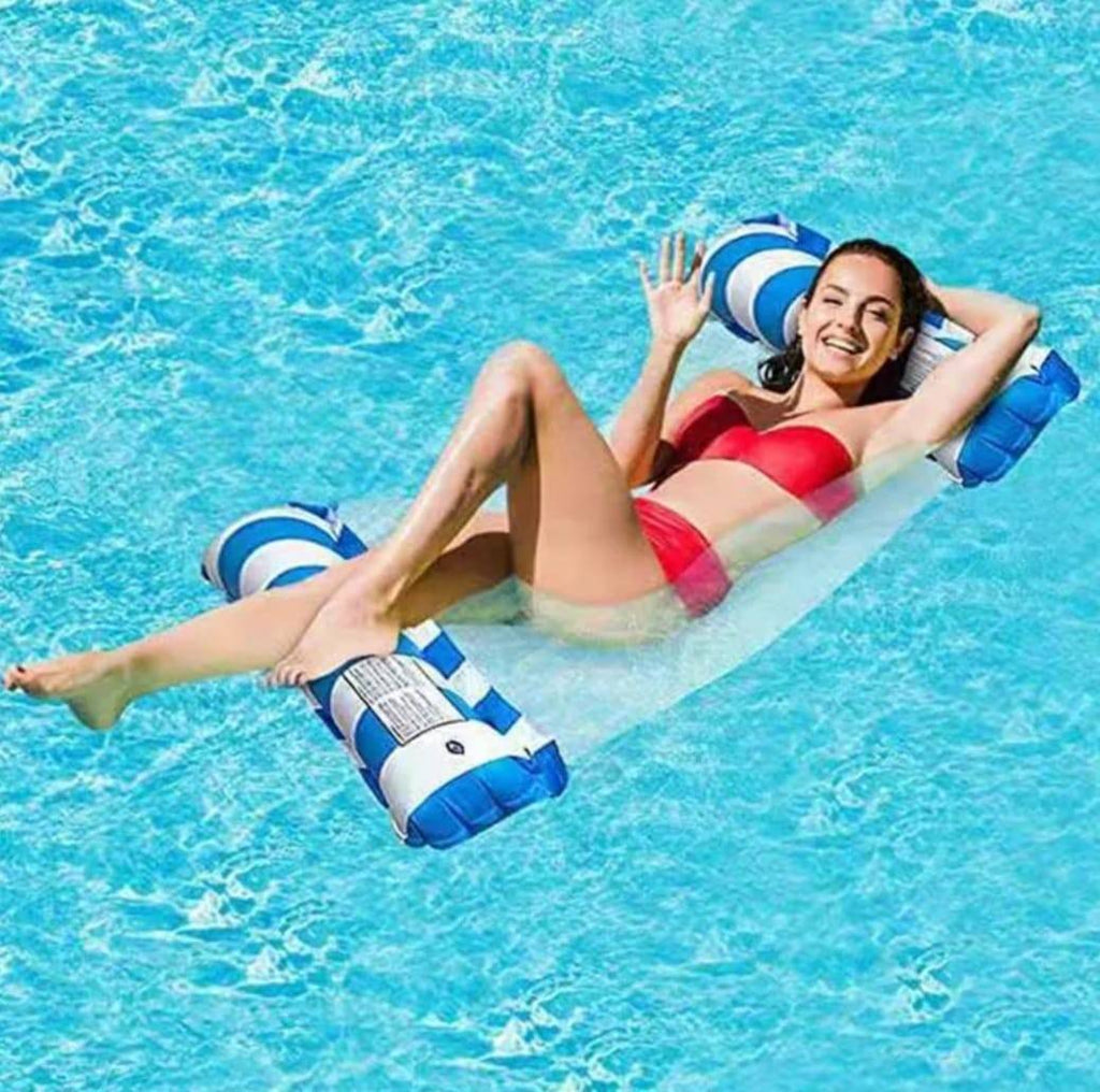 Hamac Gonflabil 4 in 1, pentru piscina, bleu, 120 cm