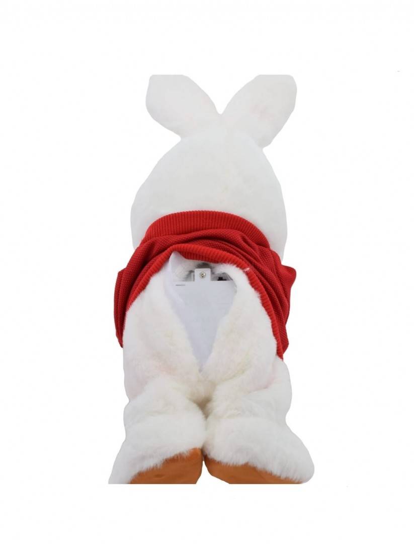 Iepuras interactiv, dansator, repetare vocala, rosu, 38 cm