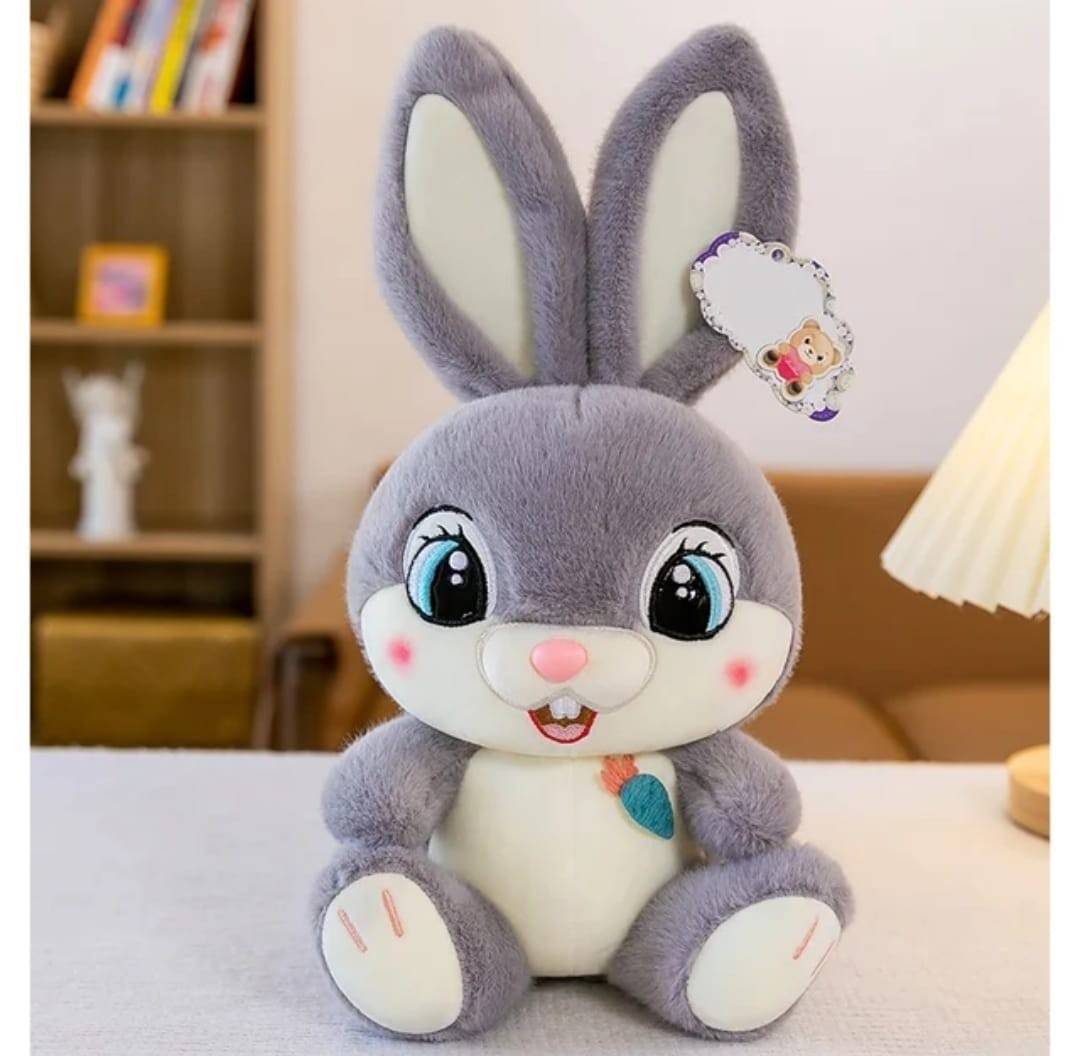 Iepurasul Zambaret de plus, Bunny, gri, 35 cm
