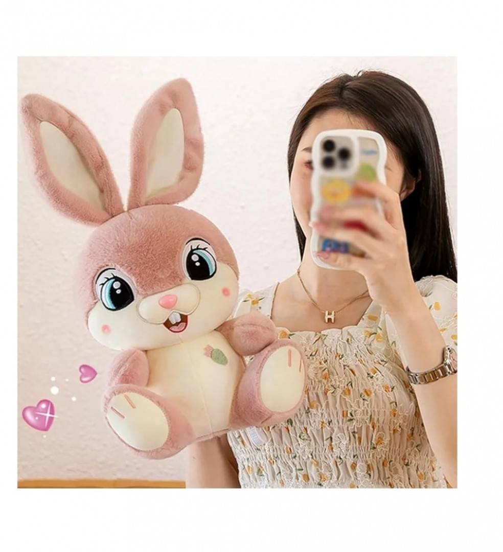 Iepurasul Zambaret de plus, Bunny, roz, 50 cm