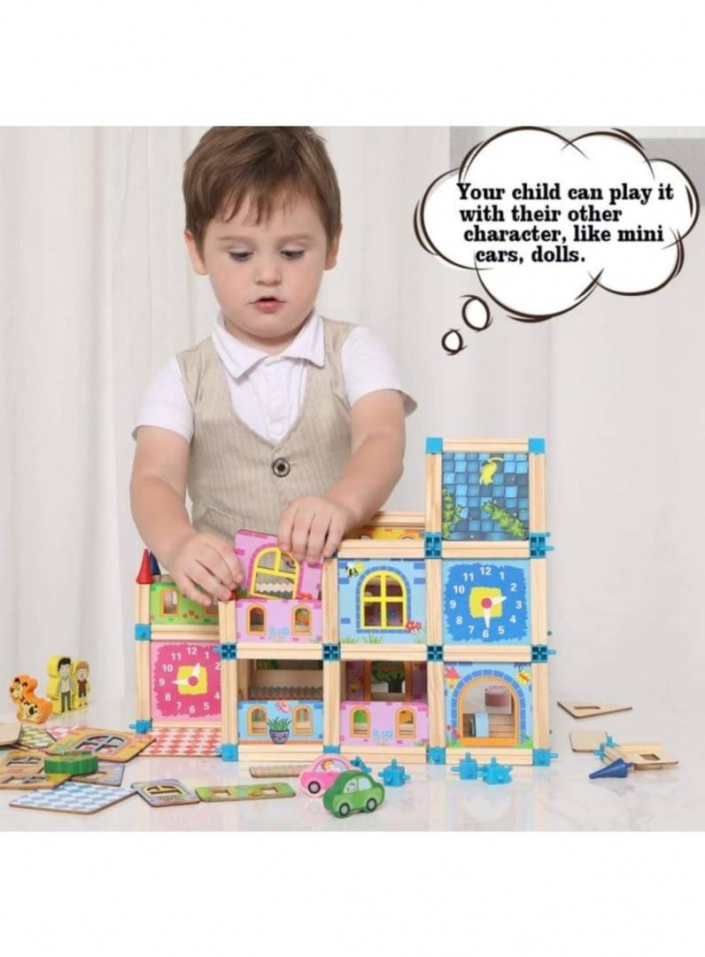 Joc constructie Castelul Arhitectului, lemn, multicolor, 268 piese