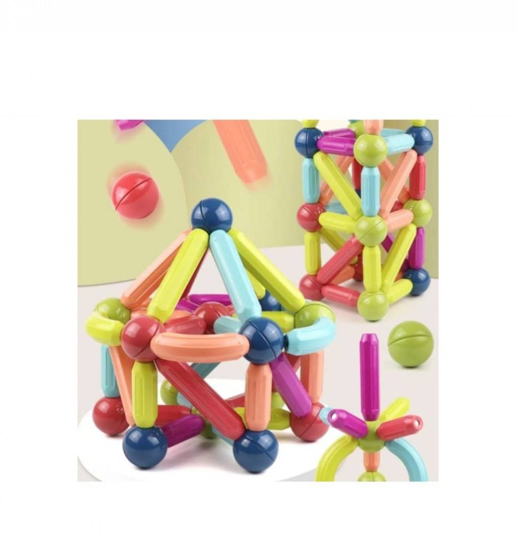 Joc Constructii Magnetice, Sticks Building Onshine, multicolor, 100 piese