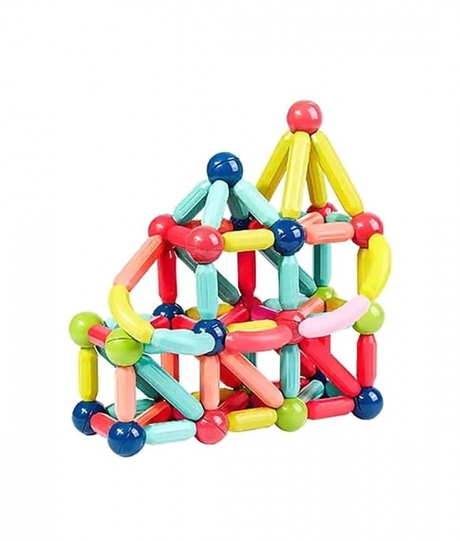 Joc Constructii Magnetice, Sticks Building Onshine, multicolor, 130 piese