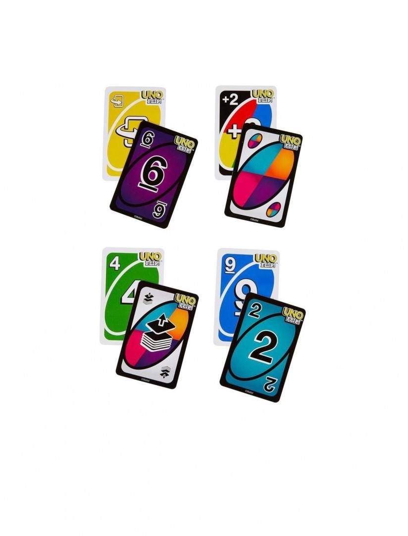 Joc de carti UNO FLIP, Mattel Games, carti de actiune, 7+ ani