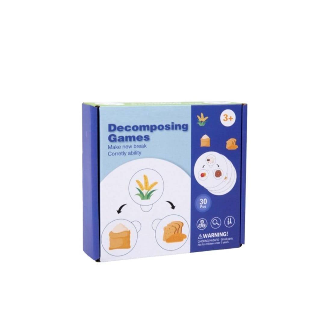 Joc de logică și asociere, Decomposing Game, montessoril, lemn, 30 piese