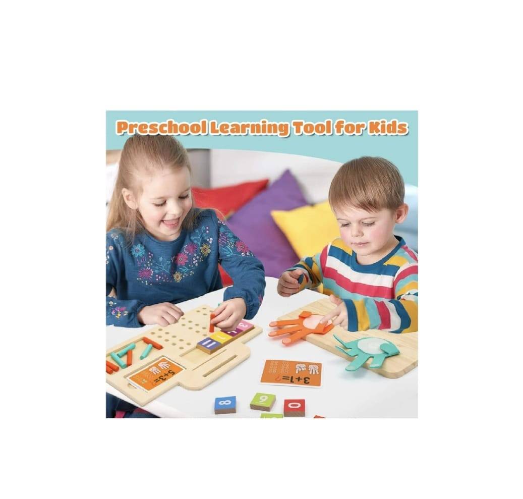 Joc de numarat pe degete, montessori, piese detasabile, cu arici, pentru gradinita, lemn