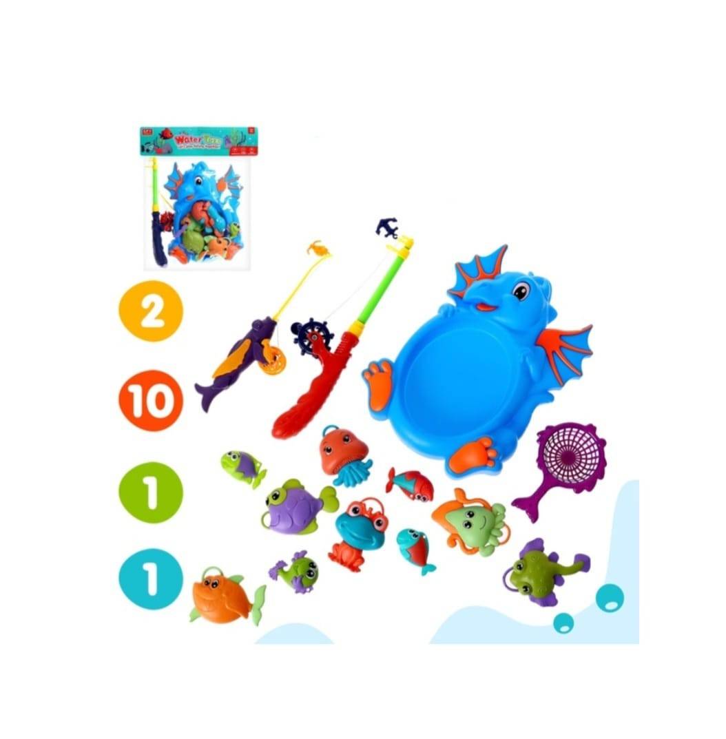 Joc de pescuit, Dino, 2 Undite, 5 accesorii, multicolor