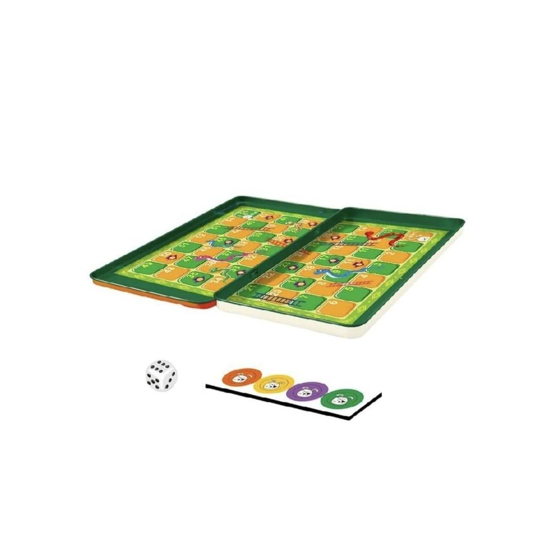 Joc de societate de tip magnetic, Serpi si Scari, portocaliu, 18 cm, 4 ani+