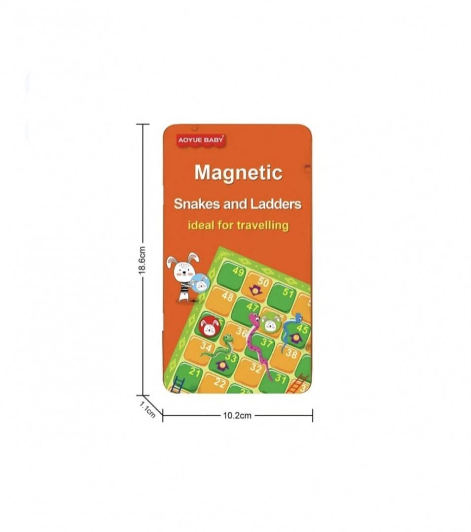Joc de societate de tip magnetic, Serpi si Scari, portocaliu, 18 cm, 4 ani+