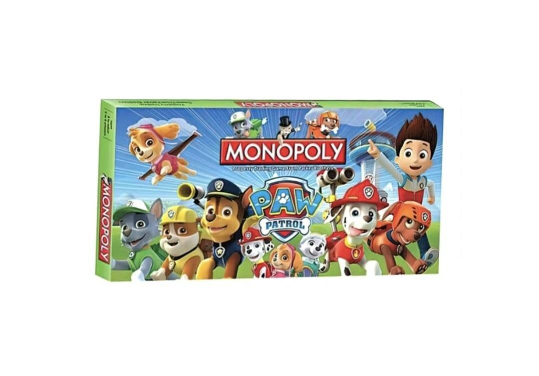 Joc de societate in engleza, Monopoly World Edition, Paw Patrol, multicolor, 100 piese